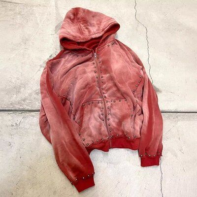 500gsm Black Rhinestone Zip Up Hoodie Men Oversized Autumn Hooded Hoodie Sun Faded Acid Wash Look - Image 4
