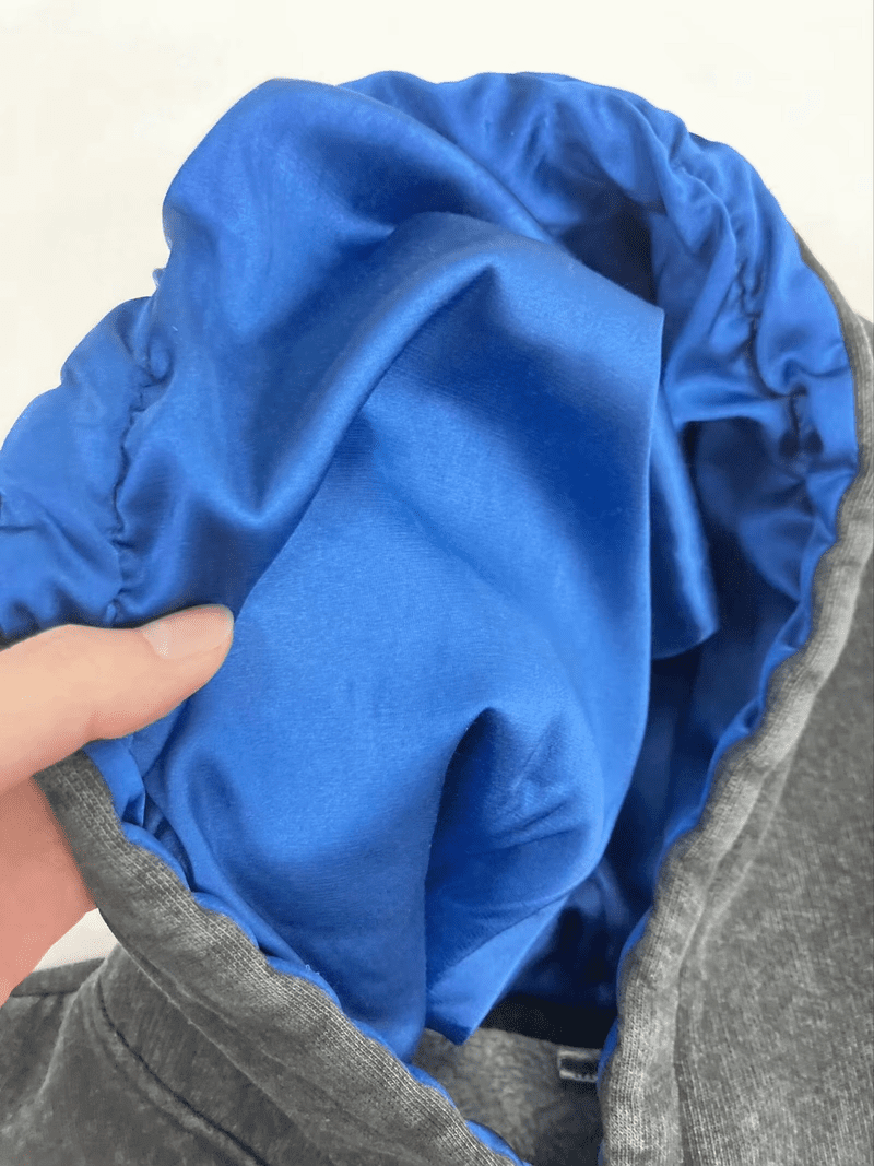 Plain Hooded Pullover Silk Men Satin Lined Hoodie With Silk Hood - Image 3
