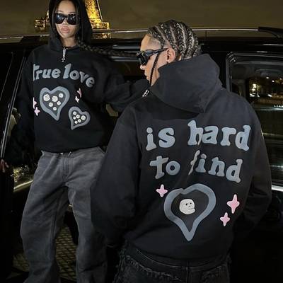 Unisex Men's Hoodies Customized Labels Hooded Cotton Fleece Pullover with 3D Puff Print - Image 3